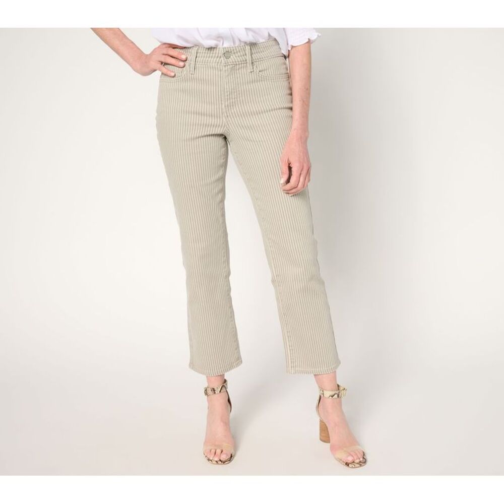NYDJ Women's Plus Sz Pants 22W Ellison Straight Leg Ankle Jean Cool White